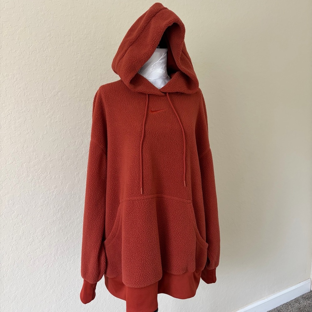 Nike‎ Phoenix Fleece Oversized Hoodie Rust Orange Cozy Minimalist Streetwear 2X